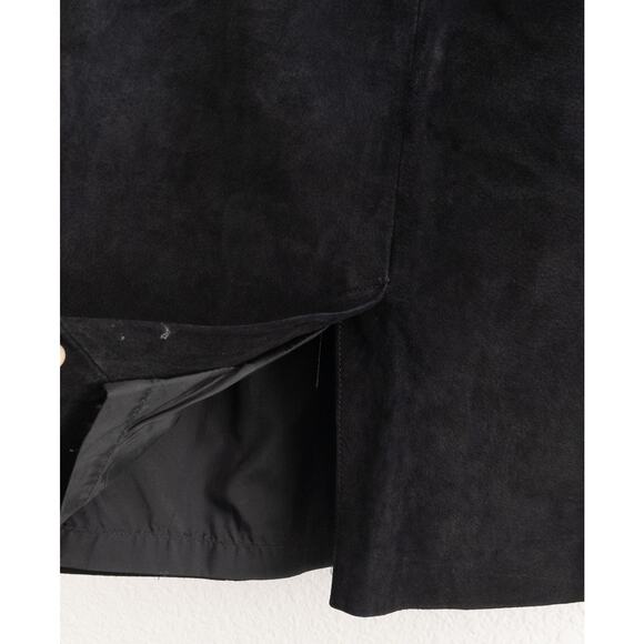 Wilsons Black Suede Leather Pencil Skirt Size 10 Vintage - Picture 7 of 8